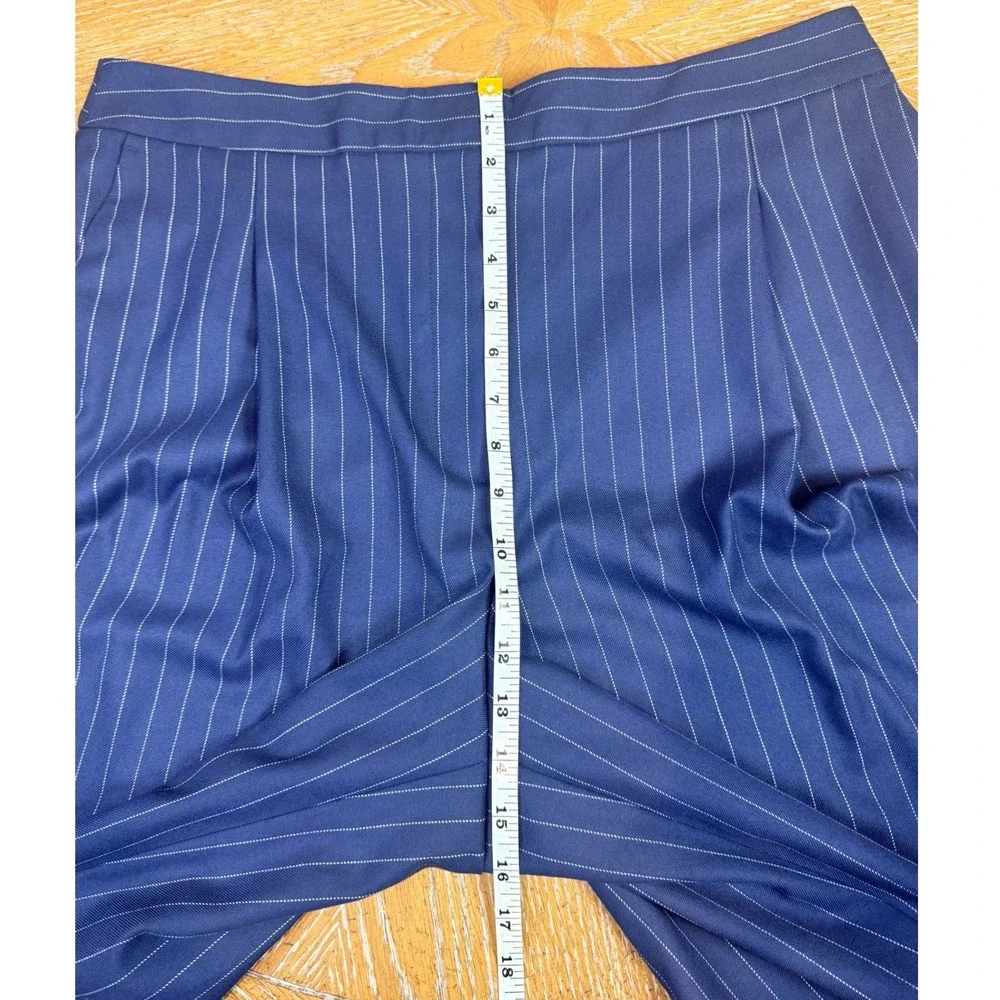 Anthropologie NWT Pinstripe Culottes Pleated Trouser Shorts Blue Size 16 Petite